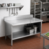 Thumbnail image #2 for John Boos 14-Gauge Open Front Enclosed Base Stainless Steel Work Table with 5-Inch Backsplash, 132 x 24 Inches