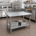 Thumbnail image #2 for John Boos Stallion 30 x 24 Inch Stainless Steel Work Table with 1-1/2 Inch Rear Up-Turn and Undershelf