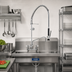 Thumbnail image #2 for Fisher Spring-Style Backsplash-Mount Pre-Rinse Unit with Add-On Faucet and 6-Inch Swing Spout