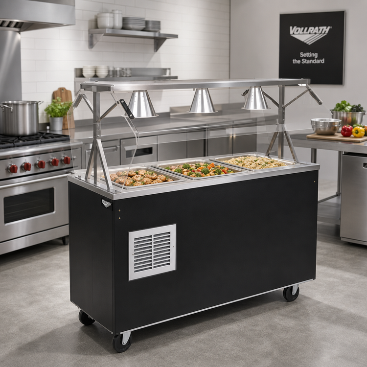 Product image #2 for Vollrath 2-Series Affordable Portable Refrigerated 3-Pan Cold Food Buffet Station