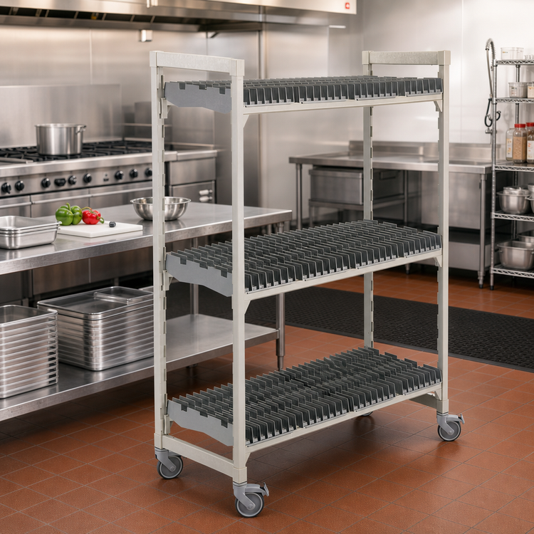 Product image #3 for Camshelving Premium Series 3-Tier Mobile Drying Rack Cart, 24 x 48 x 75-1/4 Inches, 84-Tray Capacity