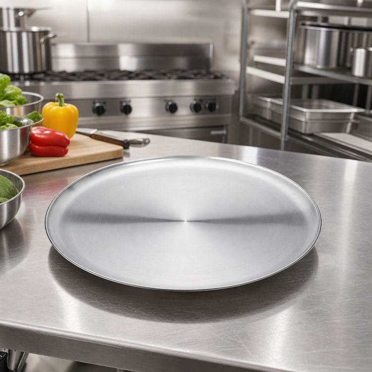 Product image #3 for 15-Inch Round Stainless Steel Plate, Satin Finish