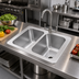 Thumbnail image #2 for Drop-In Two-Compartment Self-Rimming Sink, 20-Gauge 304 Stainless Steel