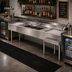 Thumbnail image #2 for Eagle 2200 Series 10-Foot Underbar 4-Compartment Combination Unit with Dual Ice Bins, Drainboards and Faucets