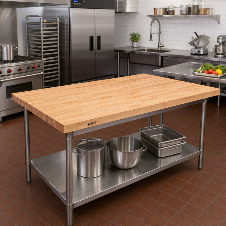 Product image #2 for John Boos 84-Inch x 30-Inch Laminated Northern Hard Rock Maple Work Table Top