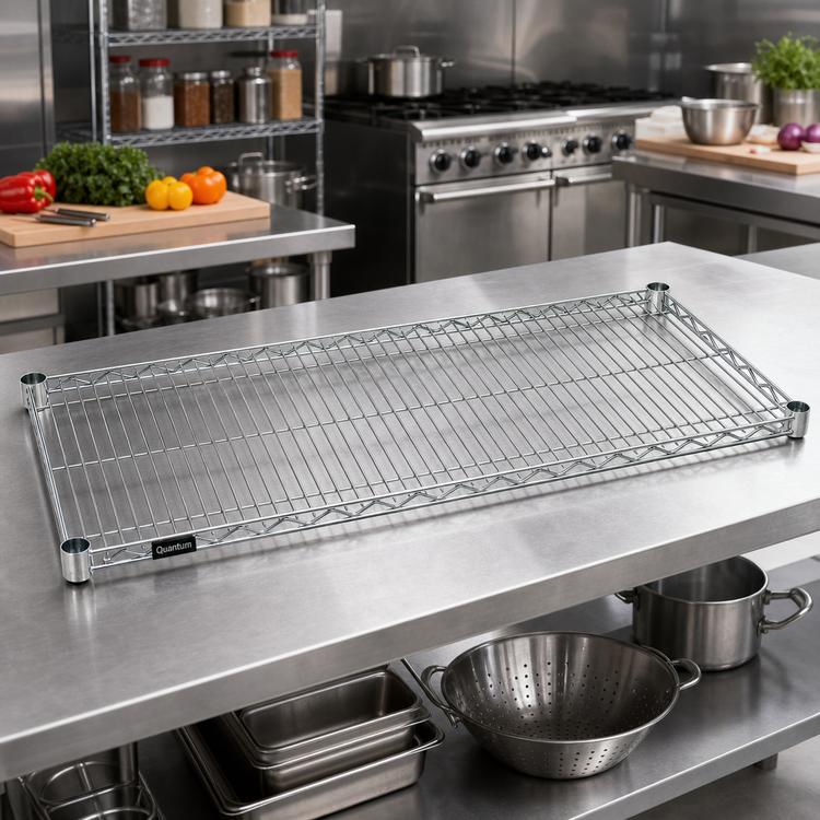 Product image #2 for Quantum 60" W x 21" D 304 Stainless Steel Wire Shelf