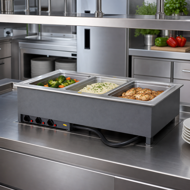 Product image #2 for Vollrath Three-Well Drop-In Electric Hot Food Well, Individual Infinite Controls, 208-240V