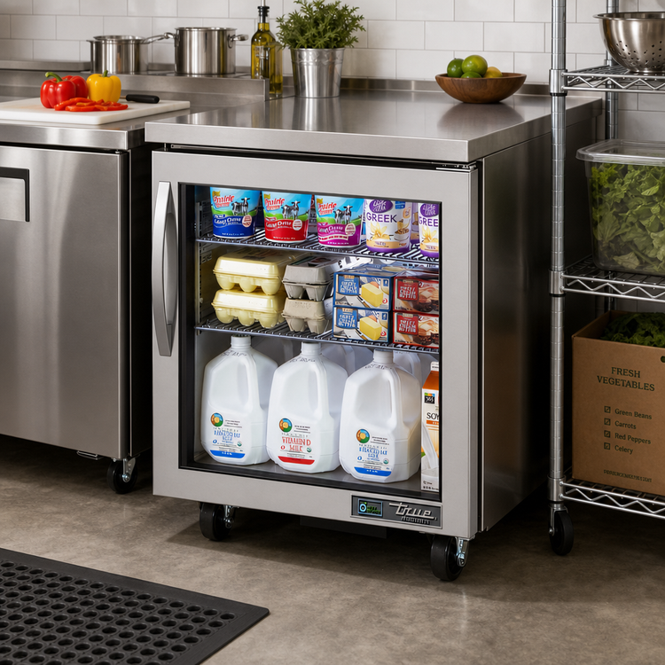 Product image #2 for True 27-Inch 1-Section Undercounter Framed Glass Door Refrigerator
