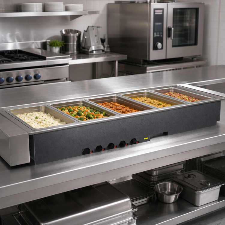 Product image #2 for Vollrath 5-Well Drop-In Electric Hot Food Well for Full-Size 12 x 20 Pans, Wet Operation
