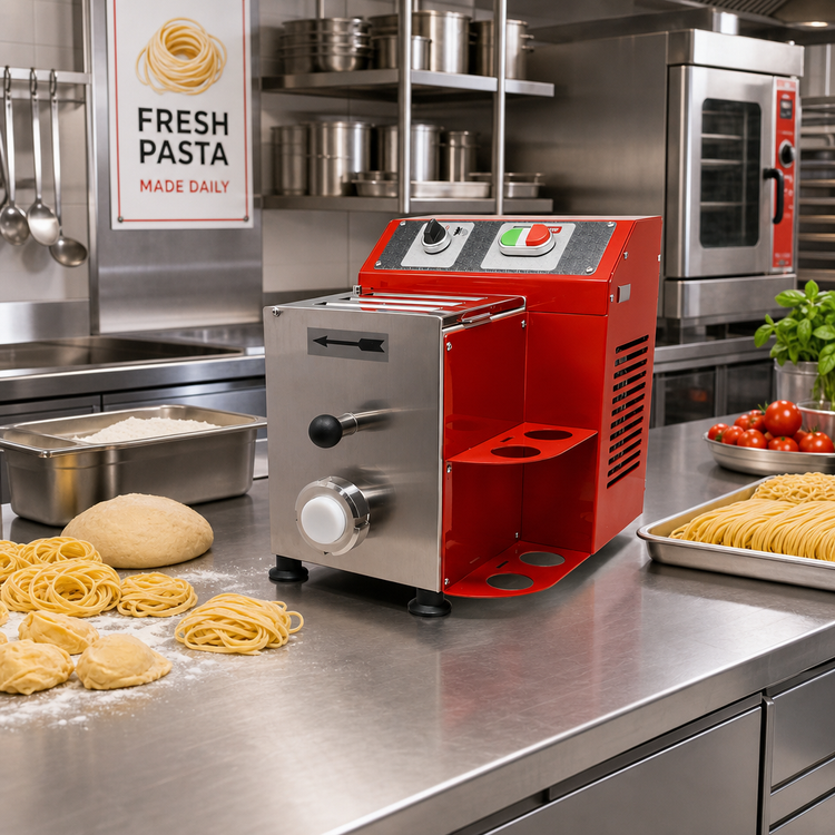 Product image #2 for Trento Countertop Electric Pasta Machine, 4 lb Capacity, 11 lb/hr Output, Red