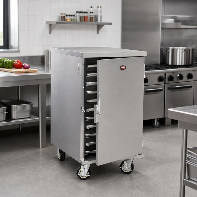 Product image #2 for FWE Insulated Non-Heated Under-Counter Enclosed Transport Cabinet with 7 Removable Pan Slides