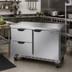 Thumbnail image #2 for Beverage-Air 48-Inch Two-Section Flat-Top Worktop Freezer with 2 Drawers and 1 Solid Door