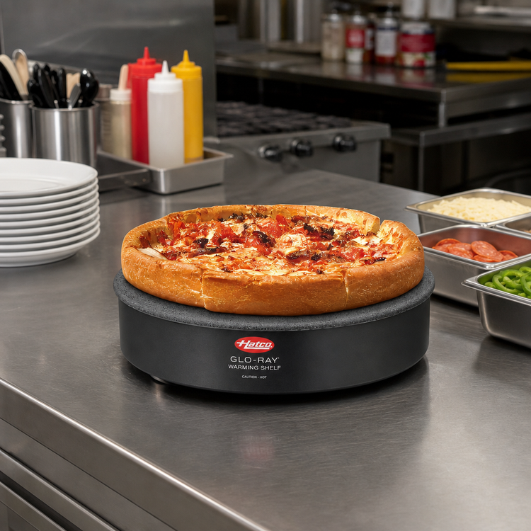 Product image #2 for Hatco Glo-Ray Round Heated Simulated Stone Warming Shelf, 16-Inch Diameter, Portable