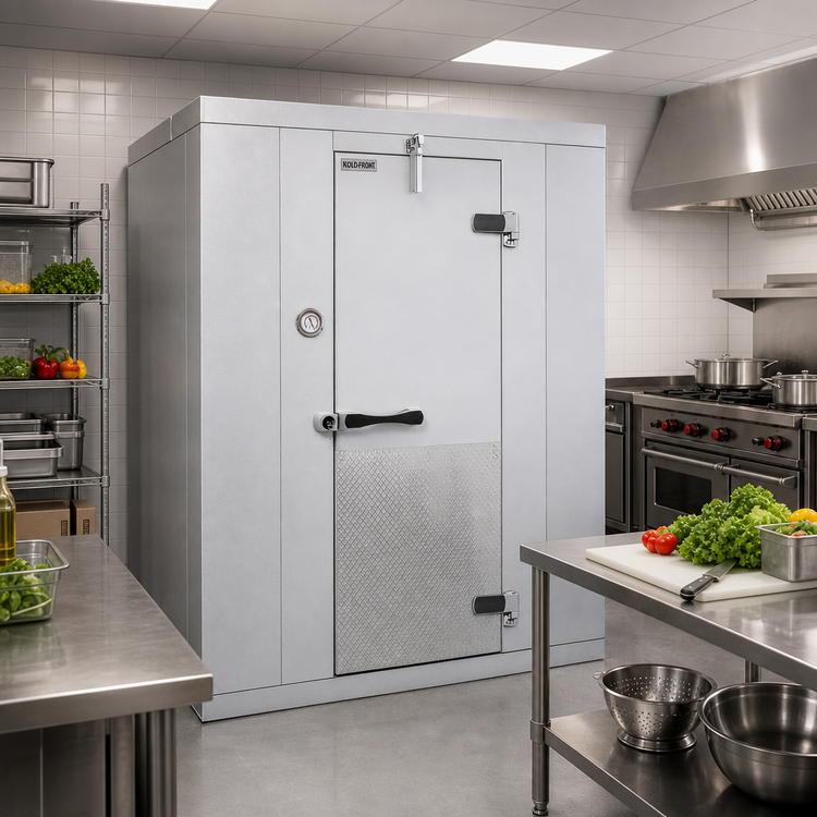 Product image #2 for Kold-Front Indoor Floorless Walk-In Cooler with Remote Refrigeration, 8' x 8' Nominal