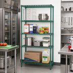 Thumbnail image #2 for Quantum WR63-2124P Wire Shelving Starter Unit, 24"W x 21"D x 63"H, 4 Shelves, Green Epoxy Finish
