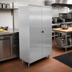 Thumbnail image #3 for John Boos 36-Inch Wide Stationary Upright Underbar Storage Cabinet with Sloped Top, Locking Hinged Doors, and 4 Adjustable Shelves