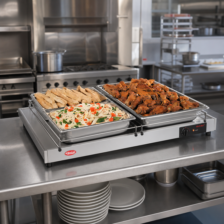 Product image #2 for Hatco Glo-Ray 18-Inch Freestanding Heated Shelf, 23-1/2-Inch Deep, Adjustable Thermostat, Stainless Steel Top