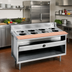 Thumbnail image #2 for La Rosa Refrigeration L-80186-28 Gas Wet-Only Hot Food Table, 86 Inch x 28 Inch, 6 Openings