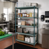 Thumbnail image #2 for Quantum Stationary Wire Plastic Mat Shelving Unit, 5-Tier, 36 x 18 x 63 Inches, Green Epoxy Coated