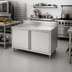 Thumbnail image #2 for John Boos Enclosed Stainless Steel Work Table with Cabinet Base and Hinged Doors, 48 x 24 Inches