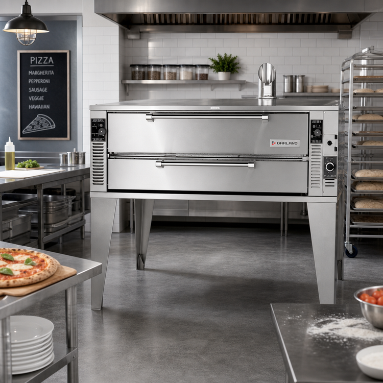 Product image #2 for Garland GPD-48 Single Deck Gas Pizza/Baking Deck Oven with 48-Inch x 36-Inch Pyrorock Hearth
