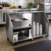 Thumbnail image #2 for Portable Bar for Stackable Cups with Refrigerator Space, 84-Inch Stainless Steel, 12-Inch Ice Bin
