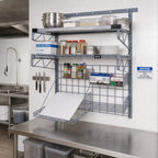 Thumbnail image #2 for Quantum SGK-401836-3GY Medium-Duty Wall-Mount Starter Kit with 40-Inch Track, Mixed Shelves & Grid Panel, Gray Epoxy Antimicrobial, NSF