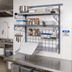 Thumbnail image #2 for Quantum Store Grid Medium-Duty Wall-Mount Starter Kit — 40-Inch Wall Track with Shelves & Grid Panel (Gray Epoxy Antimicrobial, NSF)