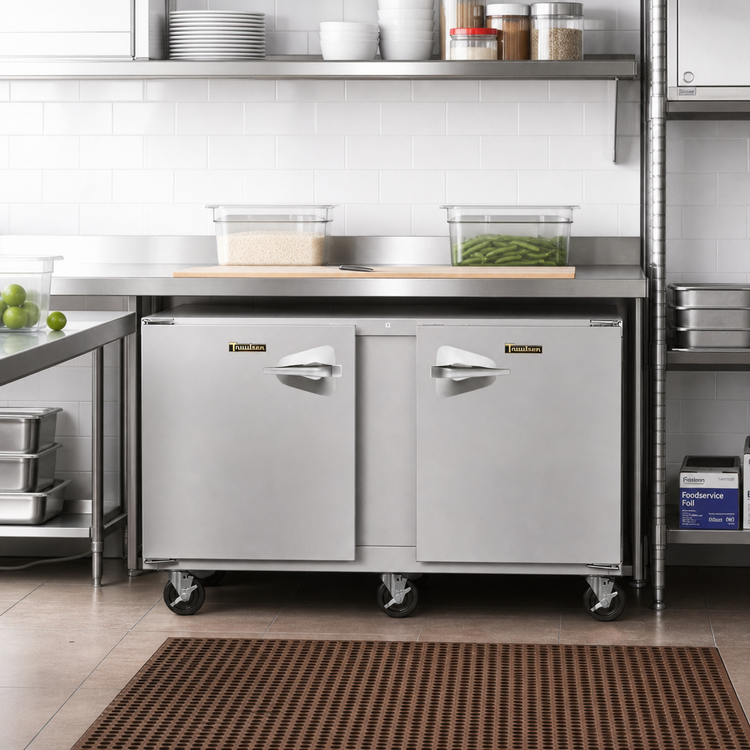 Product image #2 for Traulsen Dealer's Choice Compact Two-Section Reach-In Undercounter Freezer, 60 Inch Wide, Rear-Mounted Self-Contained Refrigeration