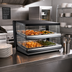 Thumbnail image #3 for Omcan Heated Pass-Through Hot Food Display Station, 2-Shelf Full-Service Countertop, 3.6 Cu. Ft., 120V