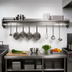 Thumbnail image #2 for Eagle Group 144-Inch Wall Shelf with Pot Rack, 15-Inch Deep, Stainless Steel