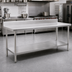 Thumbnail image #2 for Eagle Spec-Master Marine Series Stainless Steel Work Table with 4-1/2-Inch Backsplash and Adjustable Undershelf, 120 x 36 Inch