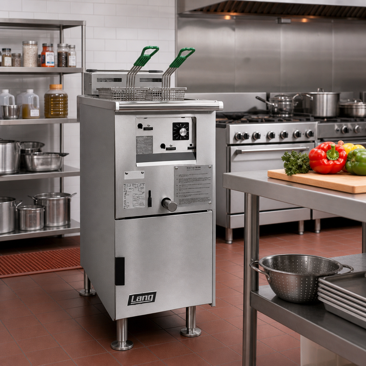 Product image #2 for Lang Marine Heavy-Duty Stainless Steel Electric Deep-Fat Floor Fryer, 50 lb Capacity