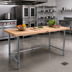 Thumbnail image #2 for John Boos TNB18 Northern Hard Rock Maple Wood Top Work Table with Stainless Steel Base, 120 x 36 Inches