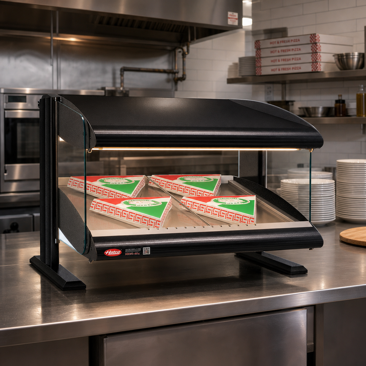 Product image #2 for Hatco HXMS-60 60-Inch Countertop Slant Heated Merchandiser with LED Lighting
