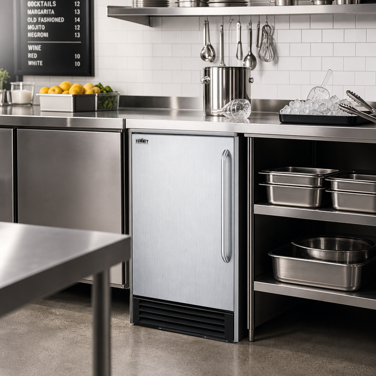 Product image #2 for Summit Commercial ADA-Compliant Built-In/Freestanding Full-Size/Dice Cube Ice Maker with 50 Lb. Daily Production, 25 Lb. Bin