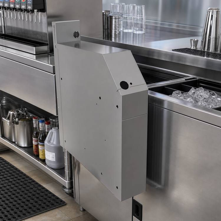 Product image #2 for Glastender Stainless Steel Soda Manifold Housing with Removable Top Cover, 4 x 19 x 21 Inches