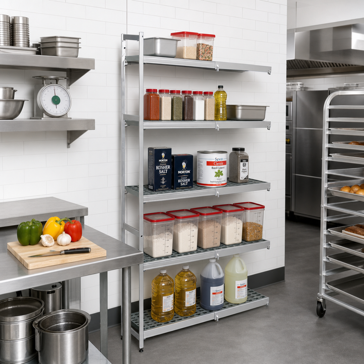 Product image #2 for Fermostock 5-Tier Corner Expansion Add-On Polymer Shelving Unit, 83 Inch H x 31 Inch W x 14 Inch D