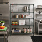 Thumbnail image #3 for Metro Super Erecta A366K3 4-Shelf Starter Wire Shelving Unit, 60W x 18D x 63H, Green Epoxy-Coated, Knock-Down