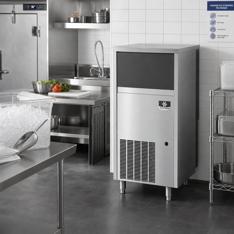 Product image #2 for Manitowoc Flake Ice Machine with 50 lb Bin, Air-Cooled, 257 lb/Day Production