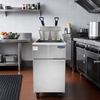Atosa Cook Rite Heavy-Duty 50 lb. LP Gas Floor Model Deep Fryer with 4 Burners