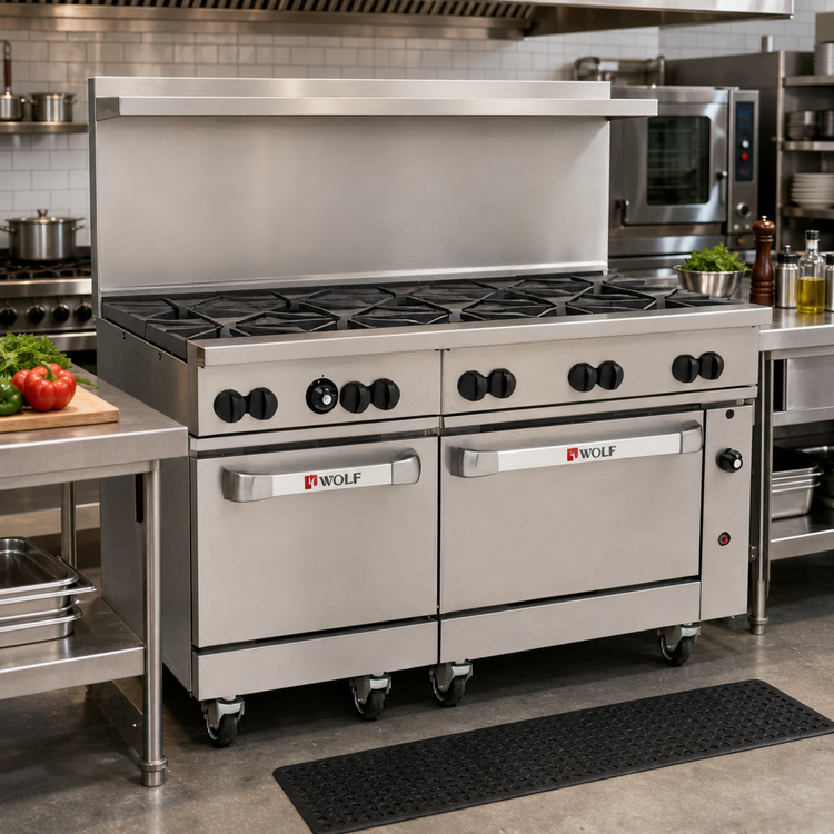 Product image #2 for Wolf Challenger XL 60 Inch Gas Restaurant Range with 10 Open Burners and 2 Standard Ovens