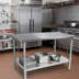 Thumbnail image #2 for John Boos Stainless Steel Top Work Table, 60 x 48 Inches, 14-Gauge, Open Base with Adjustable Undershelf