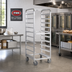 Thumbnail image #2 for FWE 69-Inch High Mobile Aluminum Tray Rack for 20 Full-Size 18 x 26 Trays, Open Sides