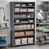 Thumbnail image #2 for Quantum Closed Heavy-Duty Stationary Wire Shelving Unit, 12 x 36 x 75 Inches, 13 Shelves, 400 lb. per Shelf