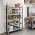 Thumbnail image #2 for Cambro Camshelving Elements XTRA High Density Top Rail Stationary Starter Unit, 54 x 24 x 81 Inch, 5-Tier Track Shelving