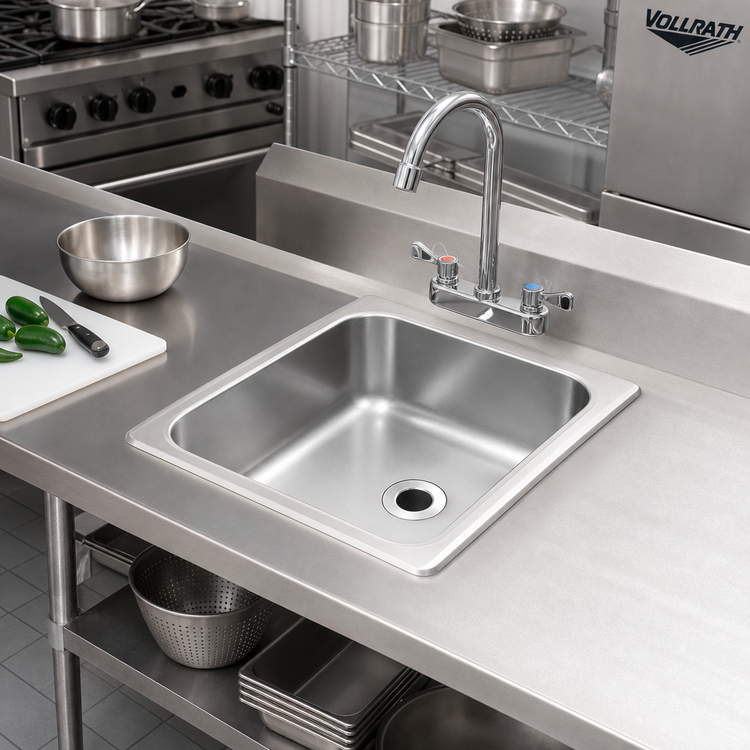 Product image #2 for Vollrath 212560 Self-Rimming Drop-In Single-Bowl Sink