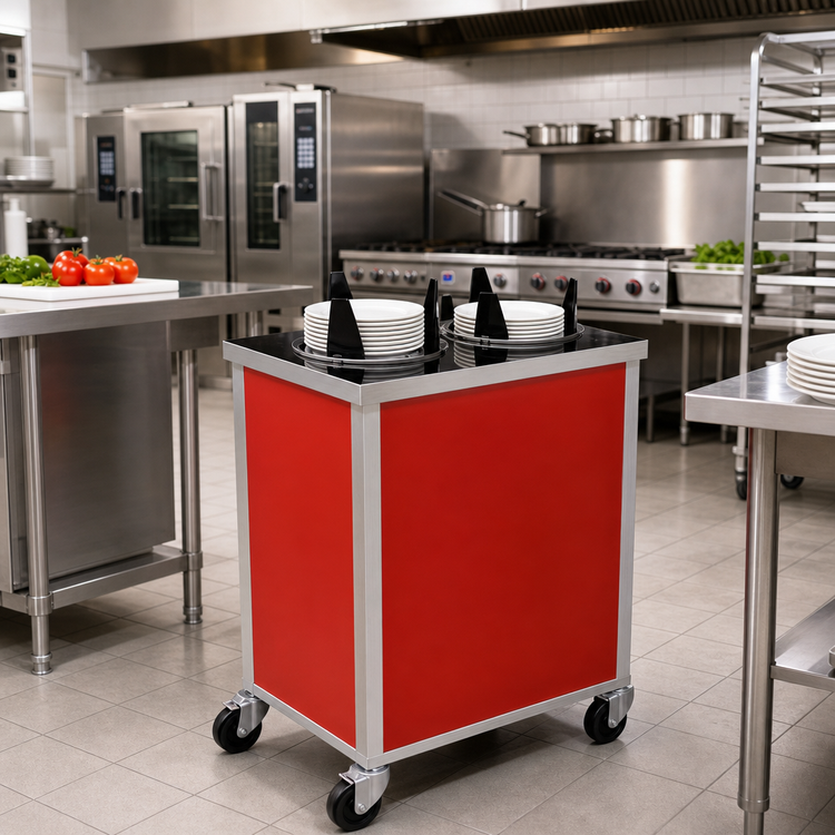 Product image #2 for Mobile Enclosed 2-Tube Plate Dispenser for 8-1/8 Inch Round Plates
