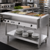Thumbnail image #2 for Vollrath ServeWell® 5-Well Stainless Steel Hot Food Table with Open Base, Plate Shelf, and Cutting Board