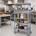 Thumbnail image #2 for Quantum Millenia QPM213062VS-4 Mobile Polymer Shelving Starter Unit, 4 Shelves, 30 x 21 x 62 Inches, Gray